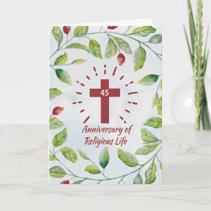 Cartão 45º aniversário da vida religiosa na Cruz de Nun