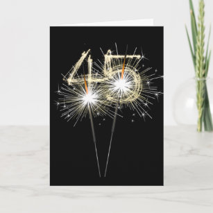 Cartão 45º aniversário dos Sparklers de Preto