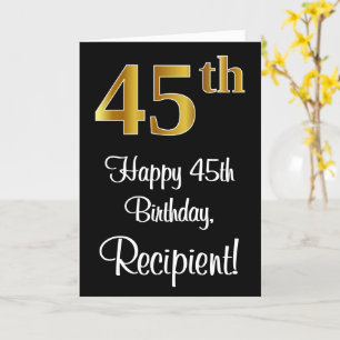 Cartão 45º aniversário ~ Legant Luxurious Faux Dourado