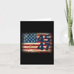 Cartão 45 47 Donald Trump 2024 American Flag