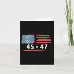 Cartão 45 47 Presidente Trump Vintage American Flag 2025 