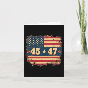 Cartão 45 47 Presidente Trump Vintage - Bandeira American