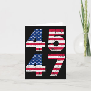 Cartão 45 47 Presidente Trump Vintage Estados Unidos Flag