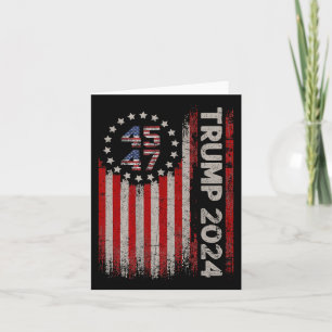 Cartão 45 47 Trump 2024 Bandeira Americana