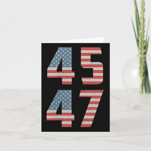 Cartão 45 47 Trump Vintage Retro Usa Flag 2025 Presidente