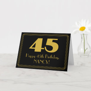 Cartão 45.o aniversário: Art Deco Inspirou a aparência