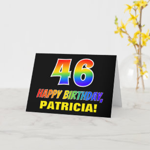 Cartão 46º Aniversário: Ousado, Divertido, Simples, Arco-