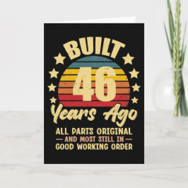 Cartão 46 Anos Atrás Todas as Peças Originais Aniversário