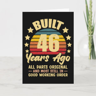 Cartão 46 Anos Atrás Todas as Peças Originais Aniversário