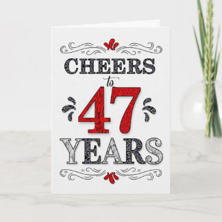 Cartão 47º Aniversário da Saúde no Padrão Negro Branco Ve