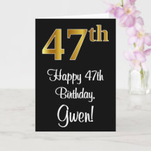 47º aniversário ~ Legant Luxurious Faux Dourado Lo