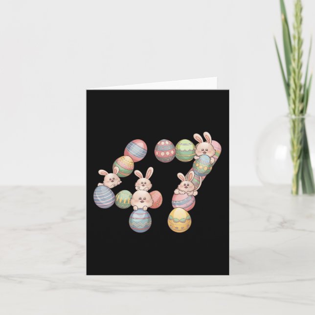 Cartão 47º Páscoa do Presidente Donald Trump 47 Coelhinho (Frente)