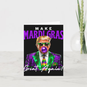 Cartão 47º Presidente Trump Pop Art Mardi Gras New Orlean