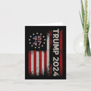 Cartão 47 Trump 2024 American Flag (no Back) 1