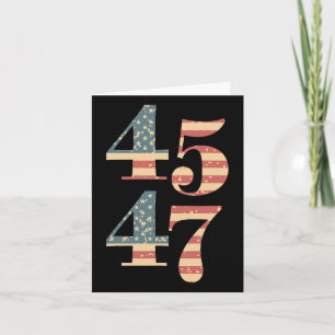 Cartão 47 Trump 2024 Vintage Flag Support Trump 45 47 Wom