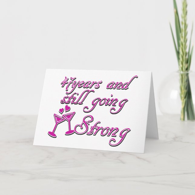 Cartão 47th Design do aniversário (Frente)