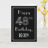48.º aniversário: Estilo Art Deco # 48 & Nome pers