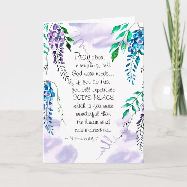 Cartão 4:6 dos Philippians - 7 Pray sobre tudo (Frente)