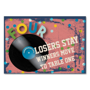 Cartão #4 da mesa do rock and roll de Bunco