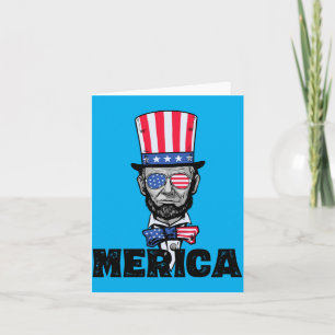 Cartão 4 De Julho Abe Lincoln América Bzr Engraçado Crian