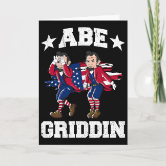Cartão 4 de Julho Abraham Lincoln Griddy Abe Griddin 