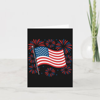 Cartão 4 De Julho Bandeira Dos EUA Fogos Patrióticos Amér