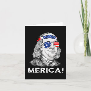 Cartão 4 De Julho Ben Franklin Merica USA Boys Girls Kid