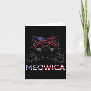 Cartão 4 De Julho Cat Meowica Usa Bandana Patriot Girls