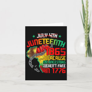 Cartão 4 de julho de 1865 Porque Meus Ancestrais Homens