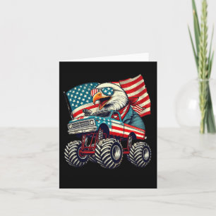 Cartão 4 De Julho De Eagle Monster Truck American Flag Us