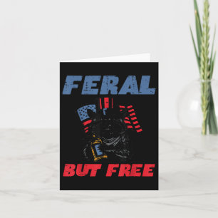 Cartão 4 De Julho De Raccoon Feral Mas Patrimônio Gratuit