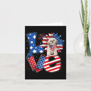 Cartão 4 De Julho Decor Patriótico Amor Shih Tzu Dog Usa