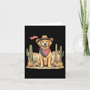 Cartão 4 De Julho Dos Eua Cowboy Americano Cowboy Dog Pat