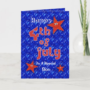 Cartão 4 de julho Estrelas para Filho