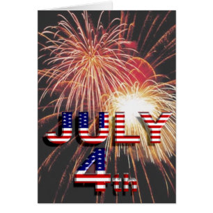Cartão 4 de julho fogos de artifício