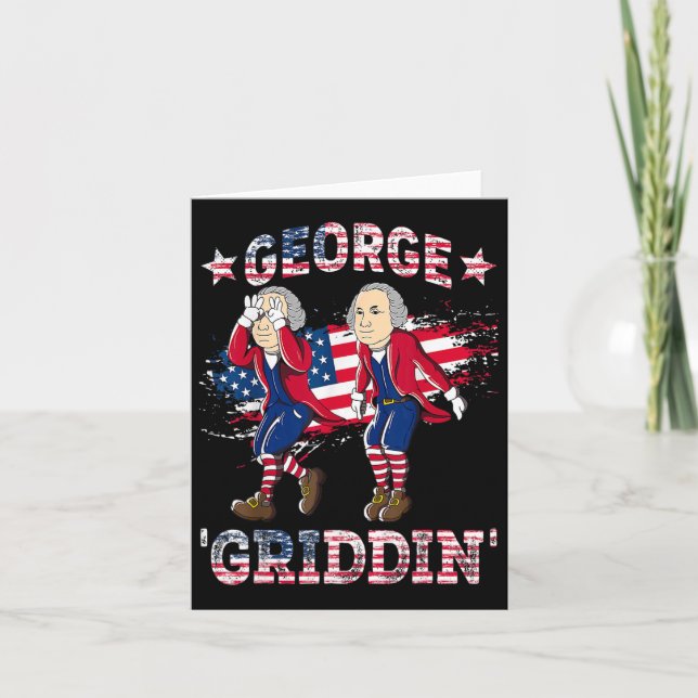 Cartão 4 De Julho George Washington Griddy George Griddi (Frente)