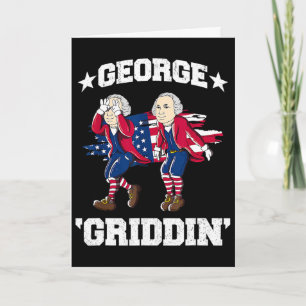 Cartão 4 de Julho George Washington Griddy George Griddi