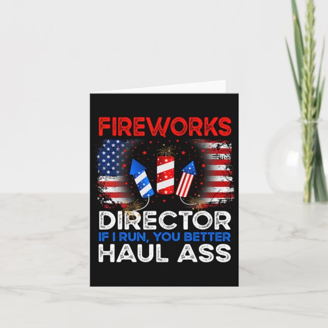 Cartão 4 De Julho Men Fireworks Diretor Se Eu Lhe Dirigir (Frente)