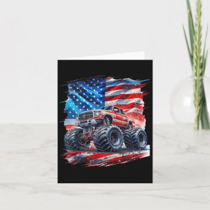 Cartão 4 De Julho Monster Truck American Flag Usa Boys K