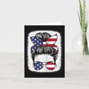 Cartão 4 de julho, Patriótica Americana Flag Usa Women Gi