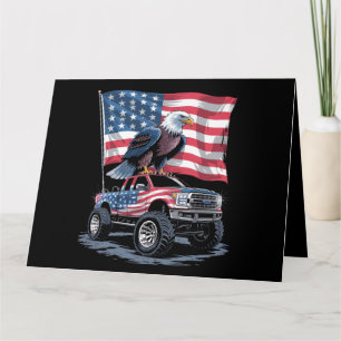Cartão 4 de Julho Patriótico Bandeira Americana Águia EUA