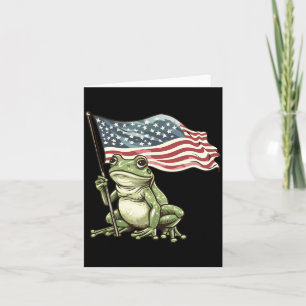 Cartão 4 De Julho Sapo Toad EUA Bandeira Americana Quarto