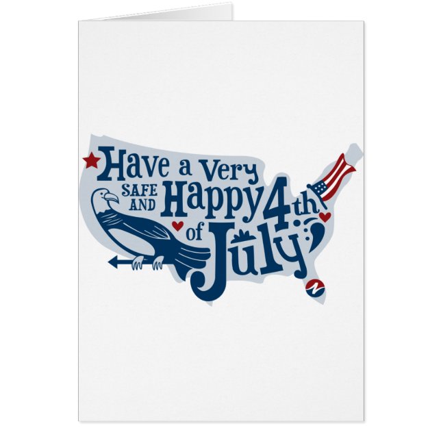 Cartão 4 De Julho Seguro E Feliz (Frente)