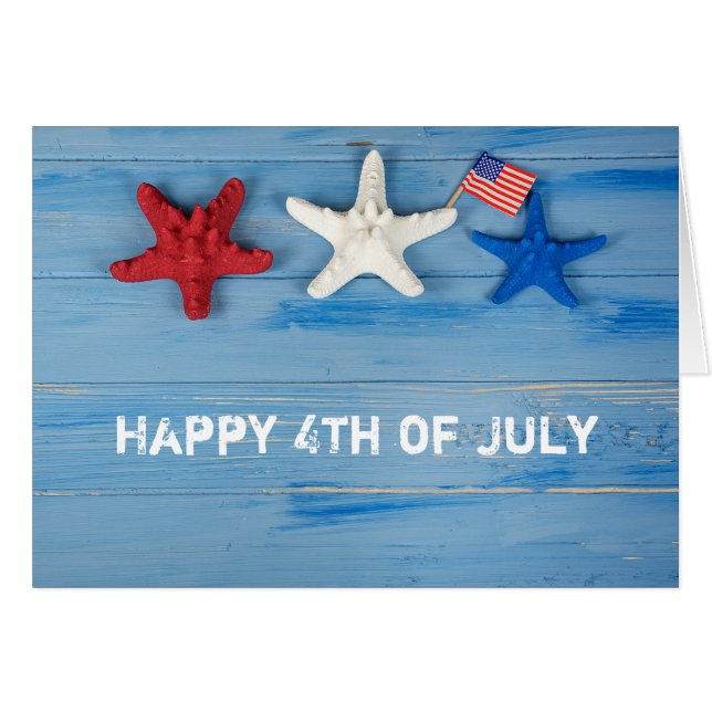 Cartão 4 de julho Starfish (Frente Horizontal)