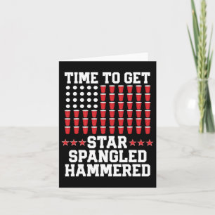 Cartão 4 De Julho T Shirt Gift Beer Pong American Flag D