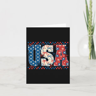 Cartão 4 De Julho Usa Bandeira Americana Laço Coquette Mu