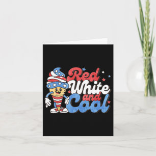 Cartão 4 De Julho, Vermelho, Branco E Legal Picolé Americ