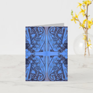 Cartão 4 figuras na placa Abstrato azul