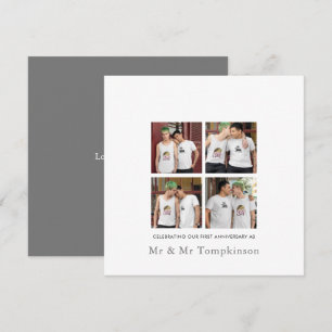 Cartão 4 fotos LGBT Gay Love Husband Primeiro Aniversári
