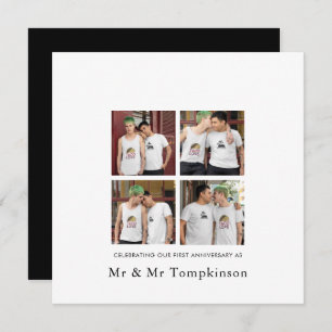 Cartão 4 fotos LGBT Love Husband 1rua Aniversário negro